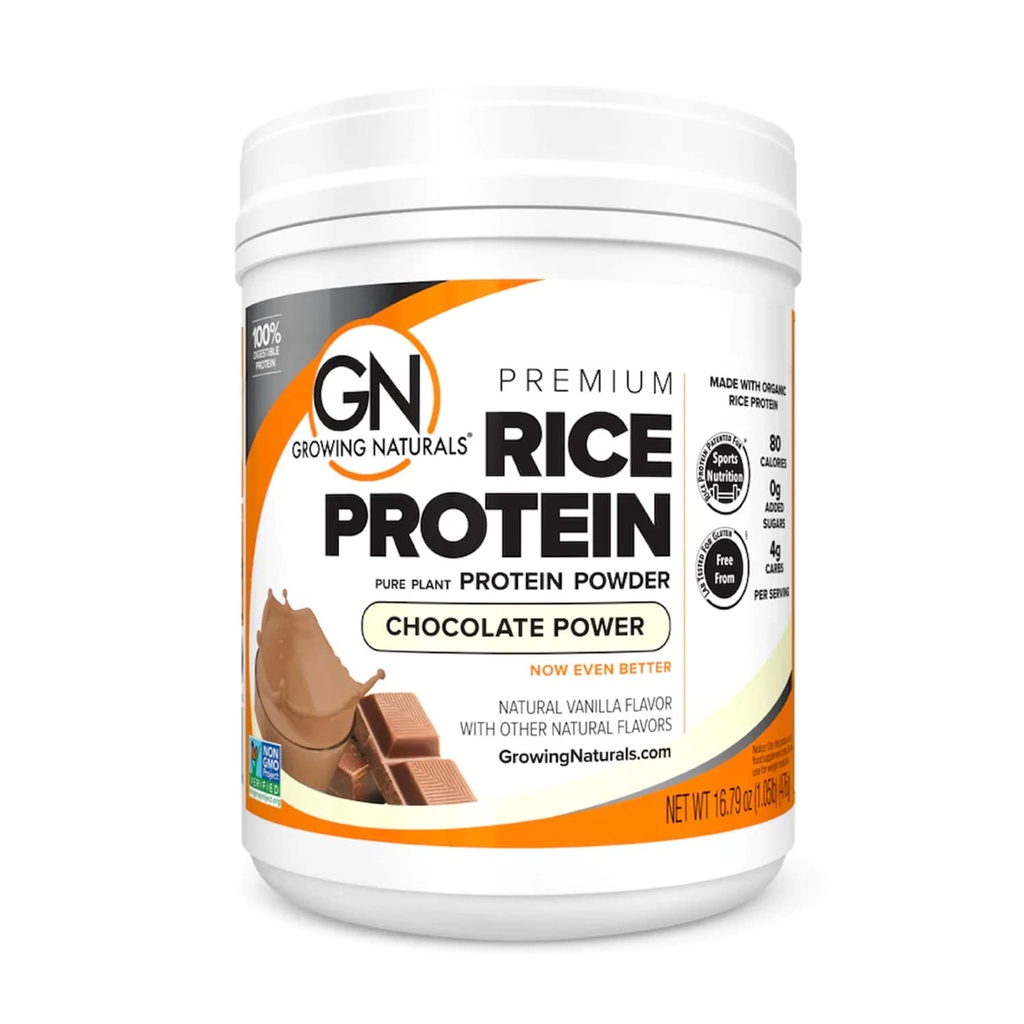 Naturales de cultivo Pólvora de arroz premium orgánico, Potencia del chocolate, no GMO, Vegan, 16,8 onzas
