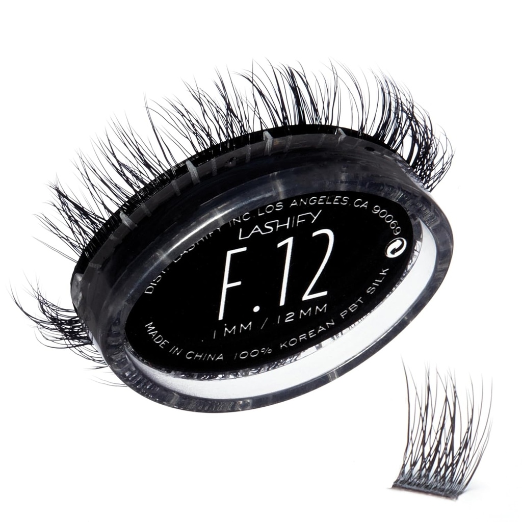 Lashify Fluffy 12mm Gossamer Extensión de pestañas Rellenar, Negro, Fácil DIY Falsos pestañas Para Añadir la plenitud y la dimensión