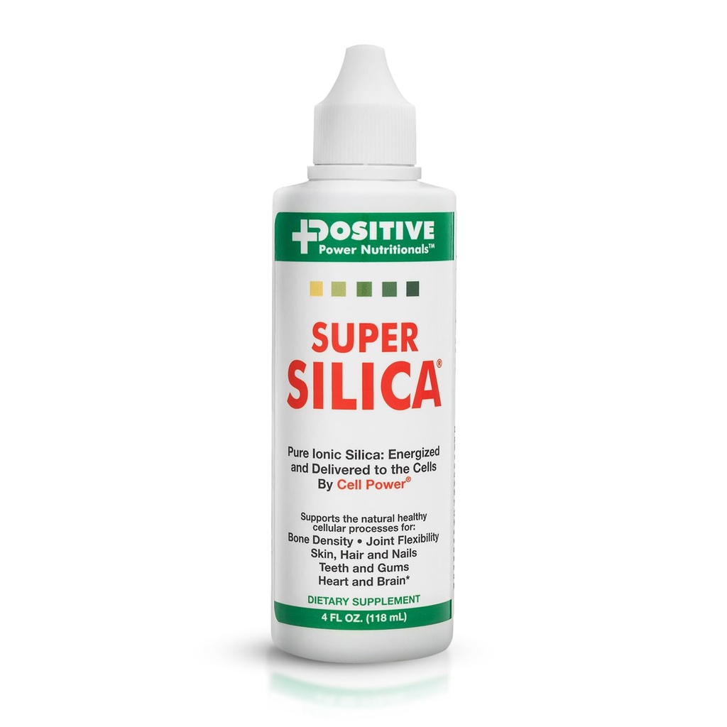 Positivo Power Nutritionals Super Silica Suplementos (4oz) - Silica Suplementos Minerales - Silica Suplemento Líquido TENIDO Silica con Collagen Boosting Silicio ANTE Silica Suplementos para el Crecimiento del Pelo