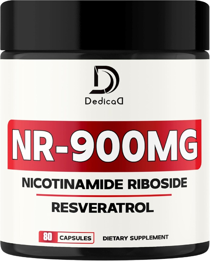 NAD Nicotinamide Riboside Resveratrol 900mg Plus Resveratrol 100MG - Producción celular " Restauración, envejecimiento Bueno, Vitalidad general - 80 cápsulas