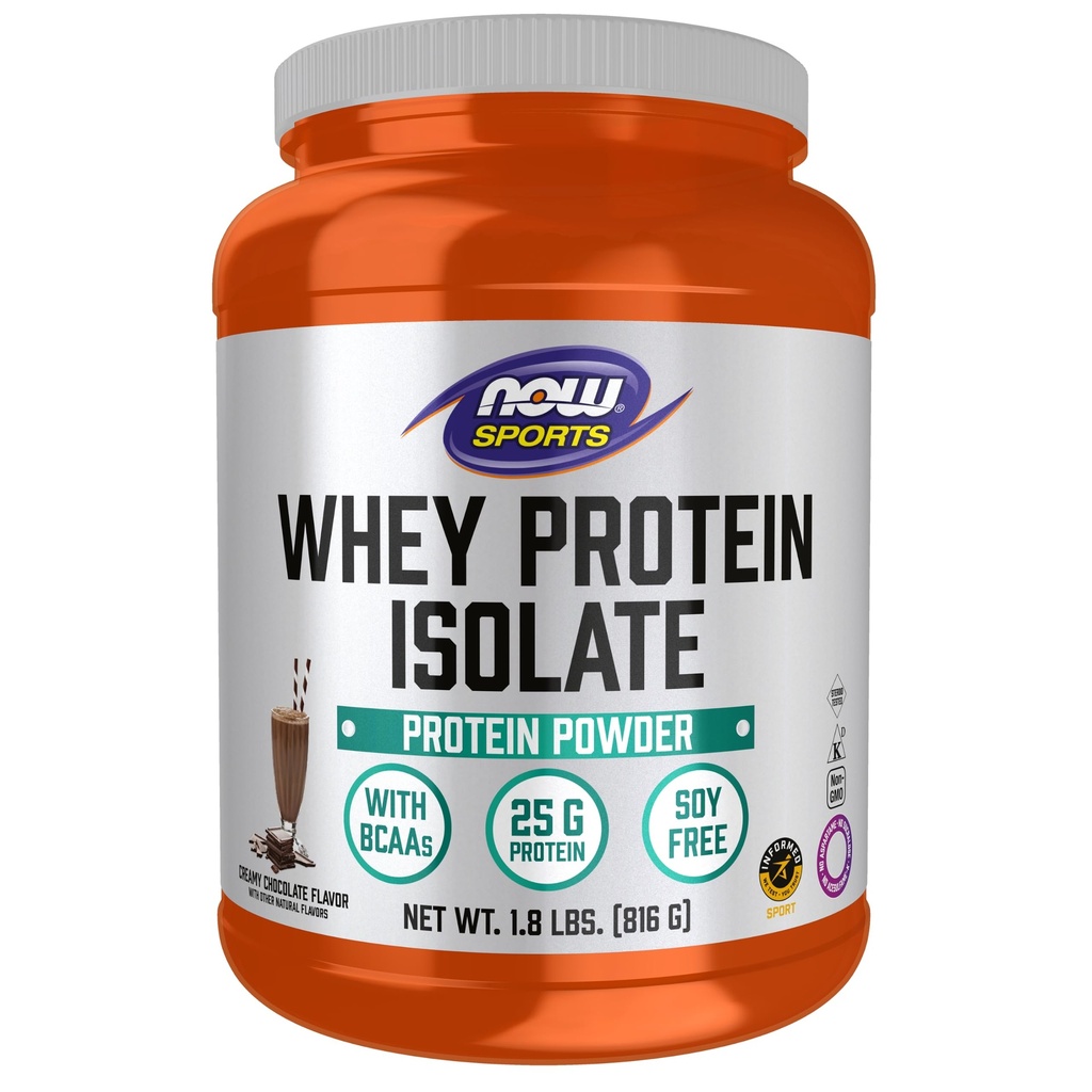 AHORA Foods Sports Nutrition, Whey Protein Isolate, 25 g Con BCAAs, Creamy Chocolate Powder, 1.8 libras
