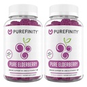 PUREFINIDAD Gummies de Elderberry con Sambucus, Vitamina C y Zinc – Tu suplemento diario perfecto para adultos de niños – Gluten Gratis, No GMO, Vegan, 60 Cuenta (Pack of 2)