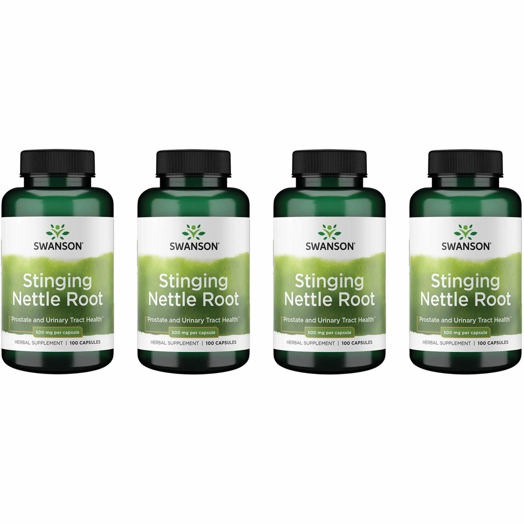 Swanson Stinginging Nettle Root (Urtica Dioica) - Herbal Supplement - (100 cápsulas, 500 mg) (4 Pack)