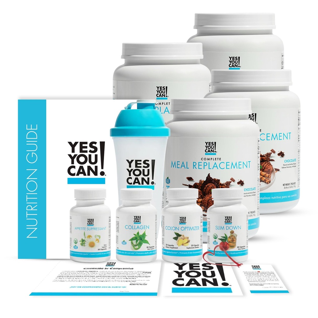 ¡Sí puedes! Transform Kit Reemplazo completo de la comida - Contiene Reemplazo de la comida Powder Shake y Suplementos de Reemplazo de la Carne Natural, Reemplazo de Comidas Nutricionales Saludables (Chocolate - 60 Serviciones)