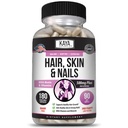 Kaya Naturales Piel Piel Piel Capsules BIOTIN Vitamina D Vitamina B-12 A Folic Acid Support, Hair Support Vitamin Suplemento - 180 Conde