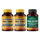 Sandhu Herbals Zinc 50mg &amp; Sea Moss Black Seed Oil Ashwagandha Ginger Burdock Root Suplemento para Hombres &amp; Mujeres sometidas en USA