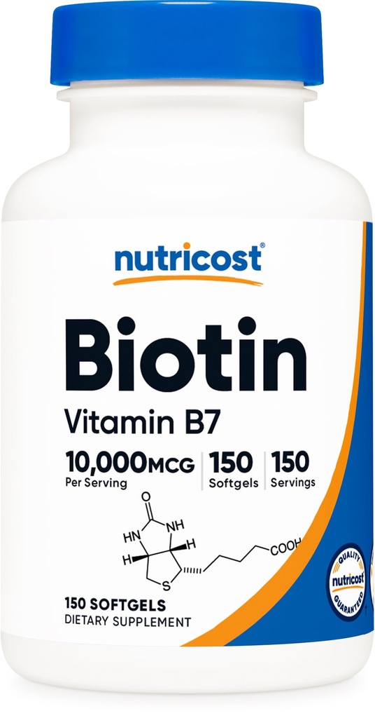 Nutricost Biotin (10.000mcg) 150 Softgels - Gluten Free, Non-GMO