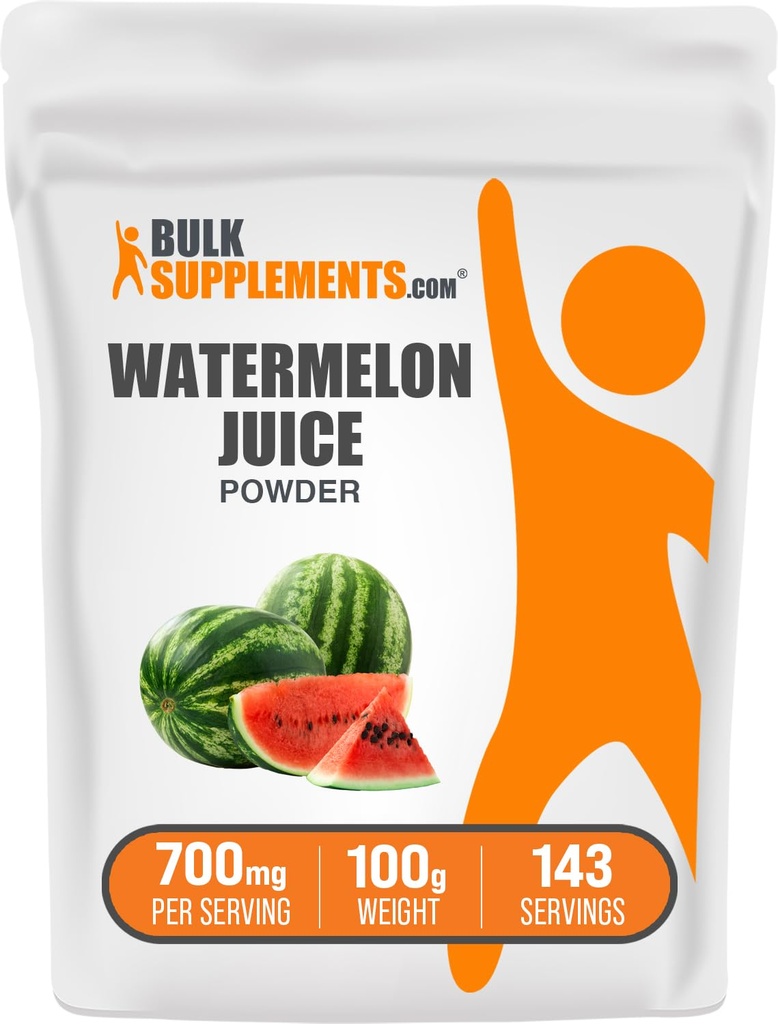 BulkSupplements.com Watermelon Juice Powder - de Watermelon Fruit, Fruit Powder, Hydation Supplement - 700mg per Serving, 100g (3.5 oz) (Pack of 1)