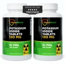 Potasio Iodide Tablets - 130mg Iodine Tablets for Radiation Exposure ¦ USA Made Nuclear Fallout Pills KI Pills YODO Naciente 120 Tablets (2 Pack)