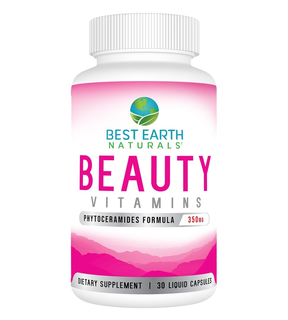 Mejores Naturales de la Tierra Belleza Vitaminas Fitoceramida Pills - Hidratación de la piel Suplemento con ácido lipoico alfa y Más para ayudar a promover la piel hidratada - 30 Conde