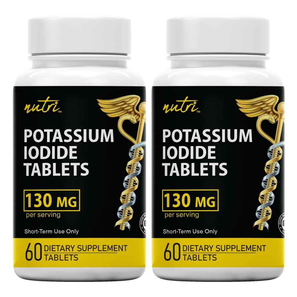 Fusiones de la naturaleza Tablas de Iodida de Potasio (Pack of 2) 130mg - 120 Tabletas EXP 10/2032 - YODO Naciente - KI Pills - Yoduro de Potasio