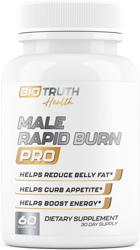 Male Rapid Burn PRO ← NUEVO Fat Burner for Men Weight Loss Pills ← Appetite Suppressant, Carb Blocker, Energy Booster Silencio 6 Ultra Dosed Powerful Ingredients ← Safe 3rd Party Tested - 60 cápsulas