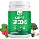 Naturales anidados Super Greens Daily Superfood Powder - Certified USDA Organic Green Powder w/20+ Whole Foods, Spirulina Powder, Wheat & Barley Grass - Probiotics, Fiber & Enzymes - Original Flavor, 60
