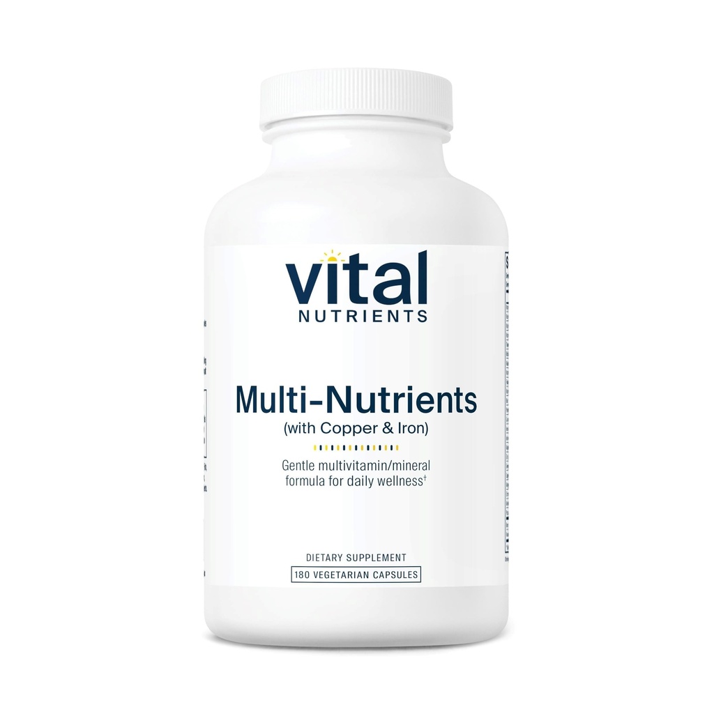 Nutrientes Vitales Multi-Nutrients 4 ← Citrate/Malate Fórmula (con Cobre e Hierro) ← Multi Vitamina/Fórmula Mineral con Antioxidantes Potente ← Forma Biodisponible ← No GMO TEN 180 Cápsulas