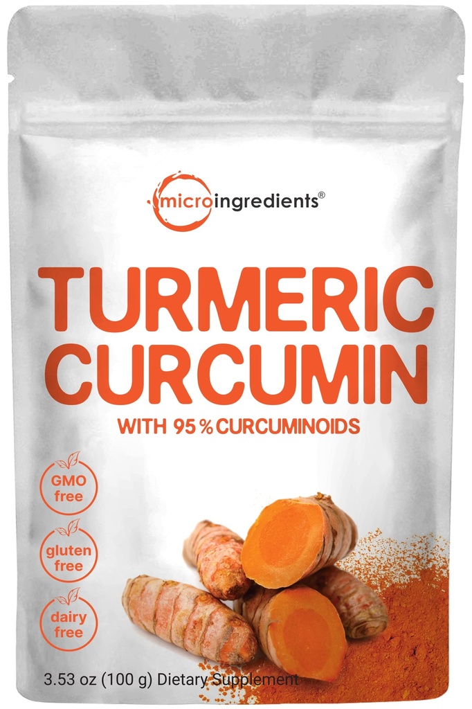 Extracto Turmérico 95% Curcuminoides (Natural Turmeric Extract and Turmeric Supplements), 100 Grams, Rich in Antioxidants for Joint " Immune Support, No GMOs, Vegan Friendly, India Origin