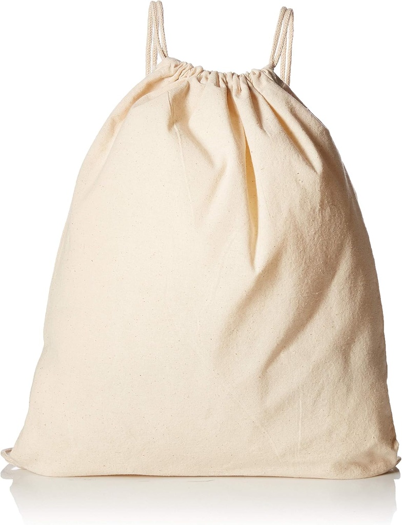 TBF 12 Pack Bulk Cotton Canvas Dibujo Bolsas de Mochila (14" W x 18" H) - Perfecto para DIY, Artesanías, Eventos &amp; Más
