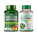Wellness Whole Food Multivitamin for Women - Natural Multi Vitaminas, Minerales, Extractos Ecológicos Enzymes Digestive 1000MG Bundle