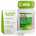 Lágrimas de hora, INC. Temporadamente Cetirizine HCl 10 Mg 365 Tablets - 24 horas Alivio de la alergia del estornudo, nariz de rubí, picante ojos de agua, picazón de garganta o nariz