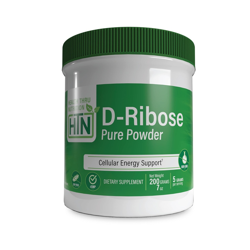 Health Thru Nutrition D-Ribose Pure Powder 200 Grams ← 5 Grams Por Serving ← Cellular Energy Support ← Non-GMO Ribose Dietary Supplement (200g 7 oz)