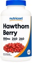 Nutricost Hawthorn Berry Capsules 550mg, 240 capsules, Vegetarian Friendly, Non-GMO &amp; Gluten Free