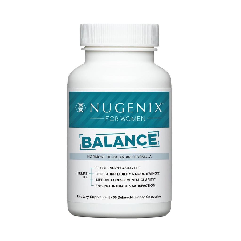 Nugenix for Women: Balance - Hormone Balance for Women - 60 Count | Improve Focus & Mental Clarity, Reduce Mood Swings, Boost Energy, Menopause, Enhance Intimacy