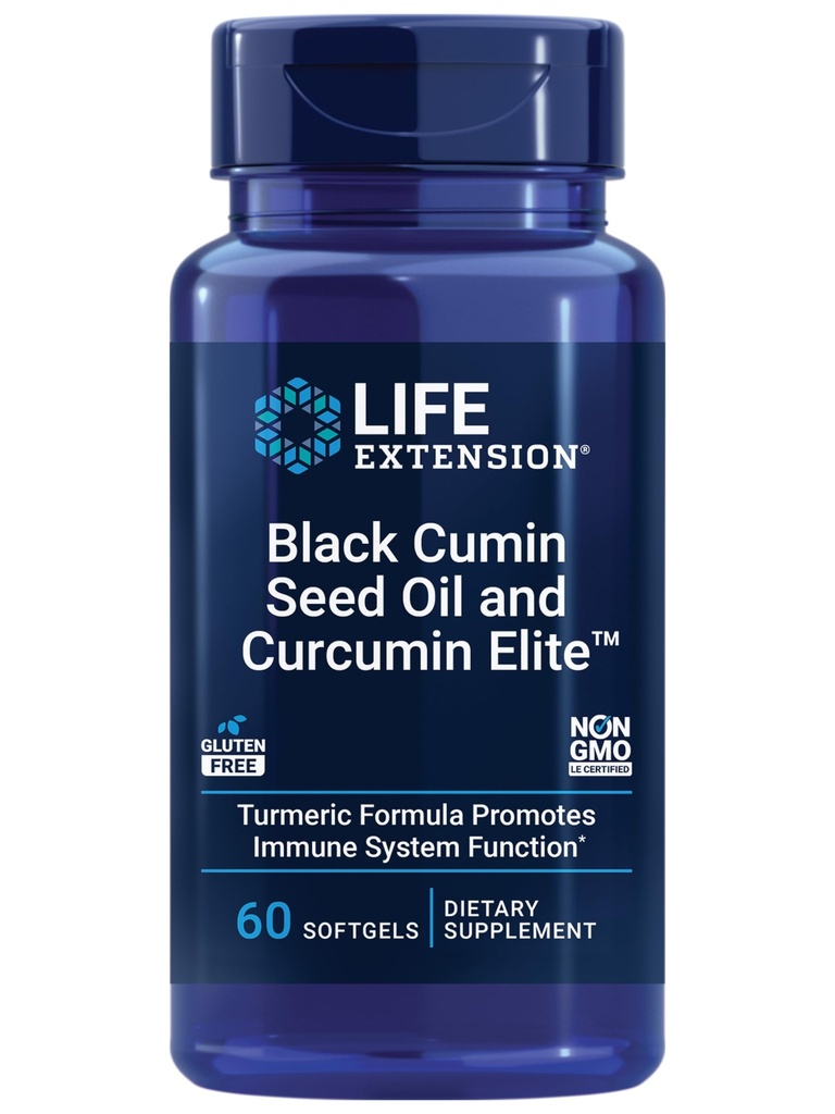 Extensión de vida Aceite de semilla de cumino negro y élite de cucumina, Cumin negro, Extracto Turmérico, Apoyo a la salud inmune, alta biodisponibilidad, Salud integral, Gluten Free, Non-GMO, 60 softgels