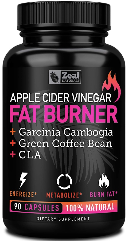 Píldoras de gestión de peso de vinagre de manzana para mujeres - Garcinia Cambogia + w. CLA &amp; verde té de grano de café