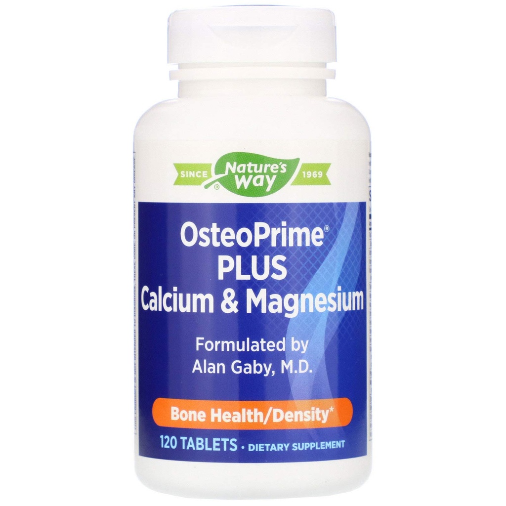 Camino de la Naturaleza OsteoPrime PLUS Calcio &amp; Magnesio, soporta la función de la salud ósea &amp; muscular*, con vitaminas D3 &amp; K2, vegetariano, 120 Tabletas
