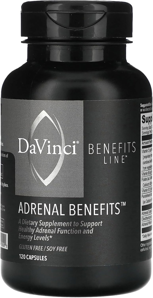 Línea de Beneficios, Beneficios Adrenales, 120 cápsulas, Laboratorios Davinci de Vermont
