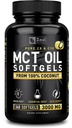 Pure MCT Oil Capsules (360 Softgels TEN 3000mg) 4 Month Supply Keto Pills w Coconut no refinado - C10 &amp; C8 Brain Fuel, Energy, Octane Ketosis