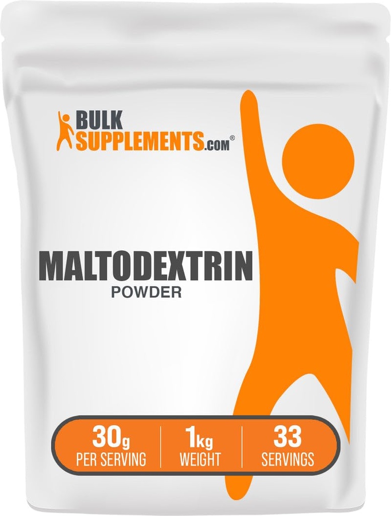 BulkSupplements.com Maltodextrin Powder - Maltodextrin Supplement for Energy Boost, Food Grade - Unflavored & Gluten Free, 30g per Serving, 1kg (2,2 libras) (Pack of 1)