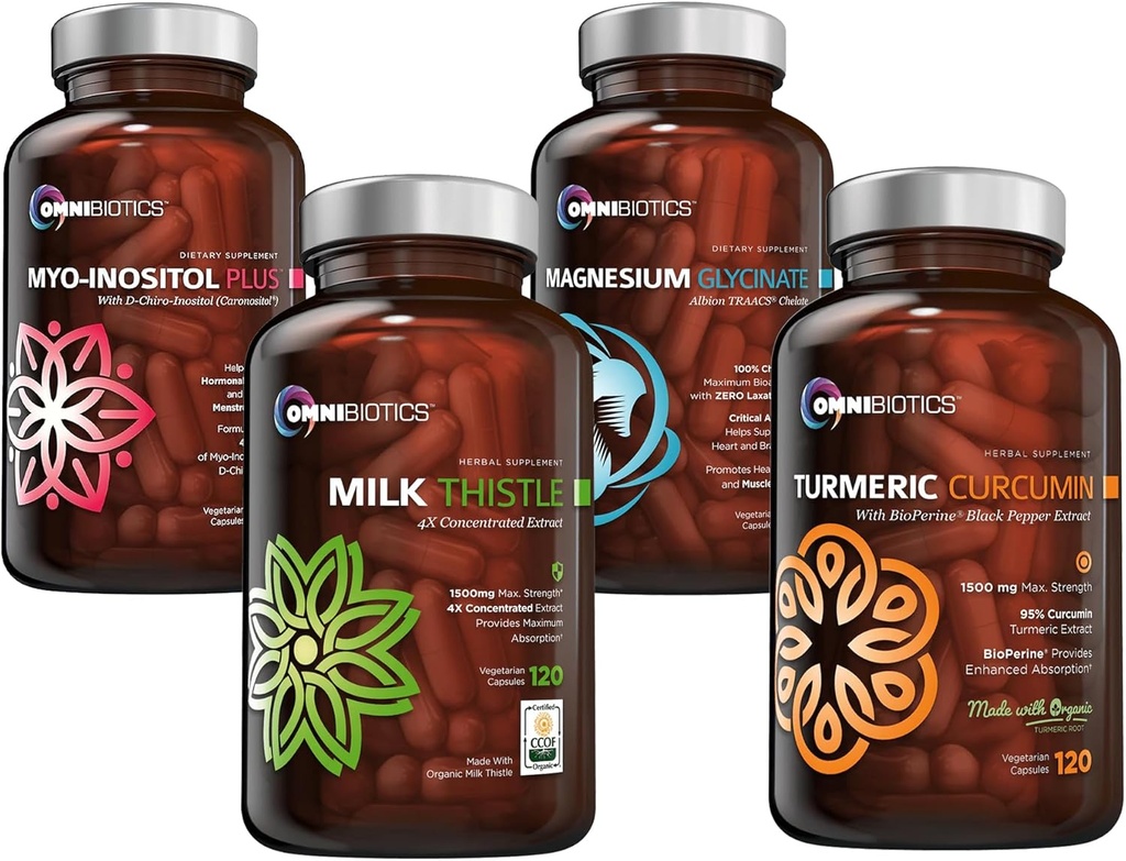 Curcumina Turmérica + Capsules de Leche + Glycinate de Magnesio + Myo-Inositol
