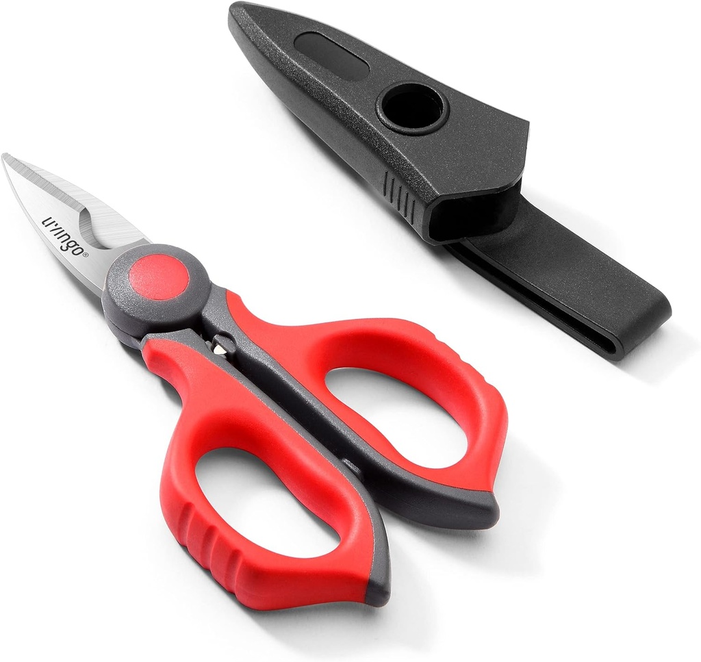 Tijeras electricistas LIVINGO: 6 Planchas de afeitado de afilado de polvo pesado - Acero inoxidable de afilado de escotilla con clip de cinturón, fibra de estriptís óptica, cobre de aluminio de gran tamaño