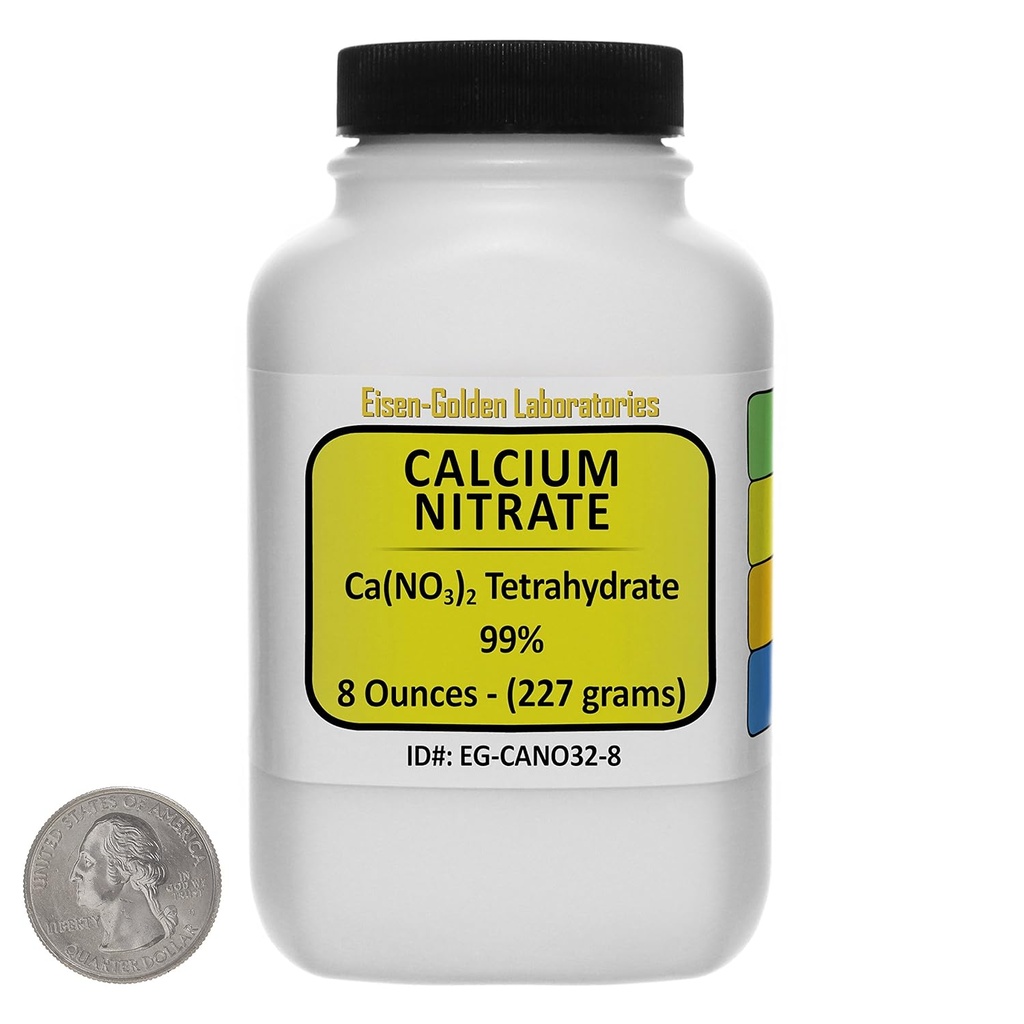 Calcio Nitrato [CA(NO3) 2] 99% AR Grade Prills 8 Oz en un Botella de Ahorro Espacial
