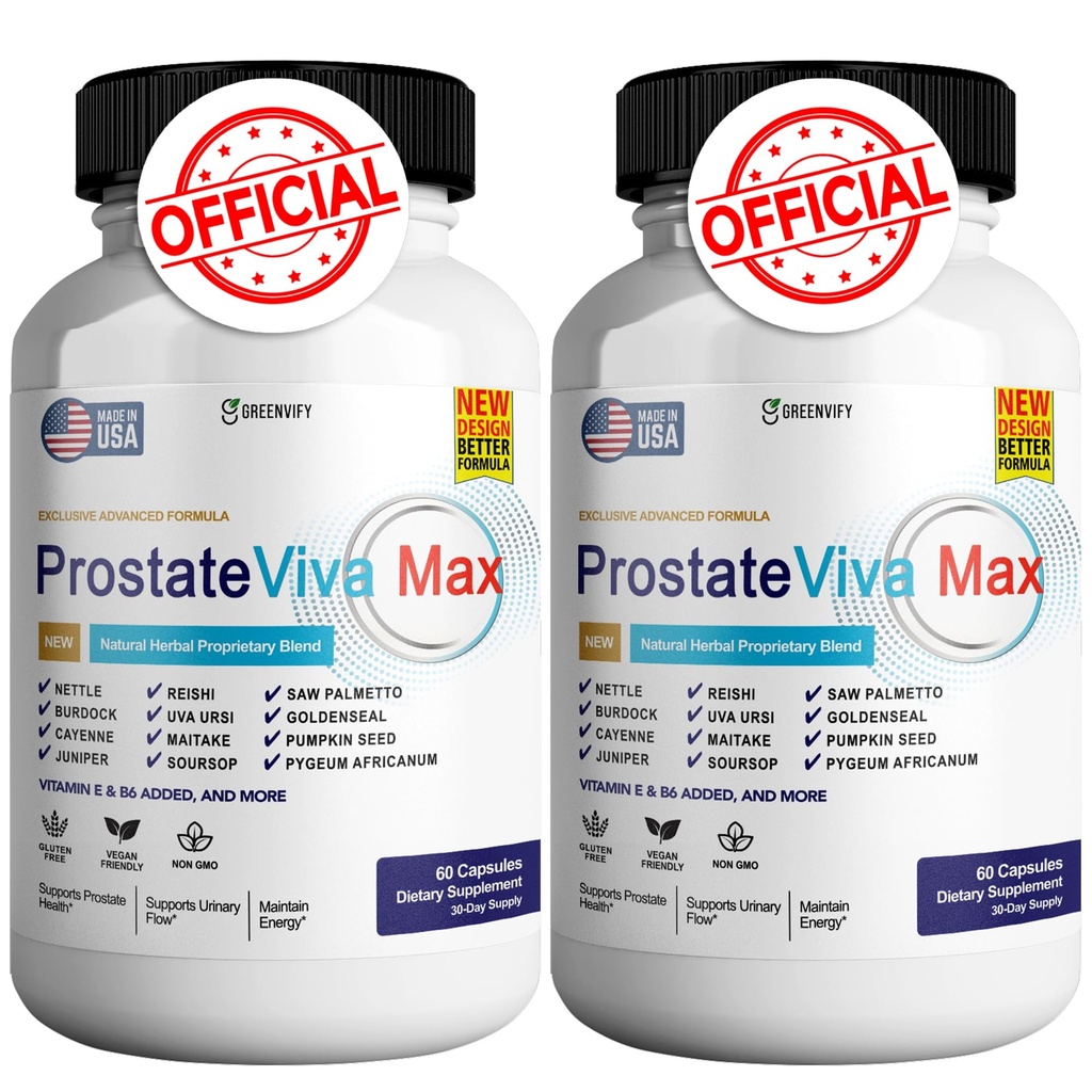 ProstateViva Max Suplementos para Hombre Capsules, Suplementos de Salud - Fuerza Máxima, Todo Natural para Apoyar Función Normal &amp; Salud (120 cápsulas)