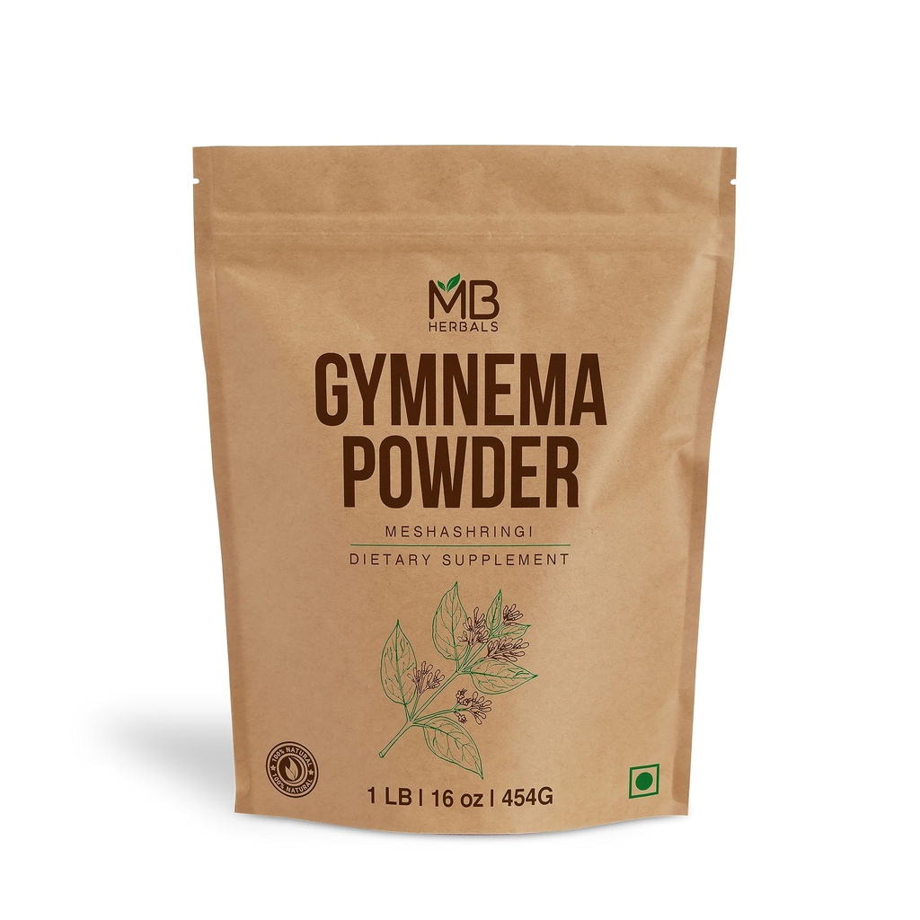 MB Herbals Gymnema Leaf Powder 1 lb / 16 oz  454 Gram ← Meshashringi Powder ← Gymnema Sylvestre