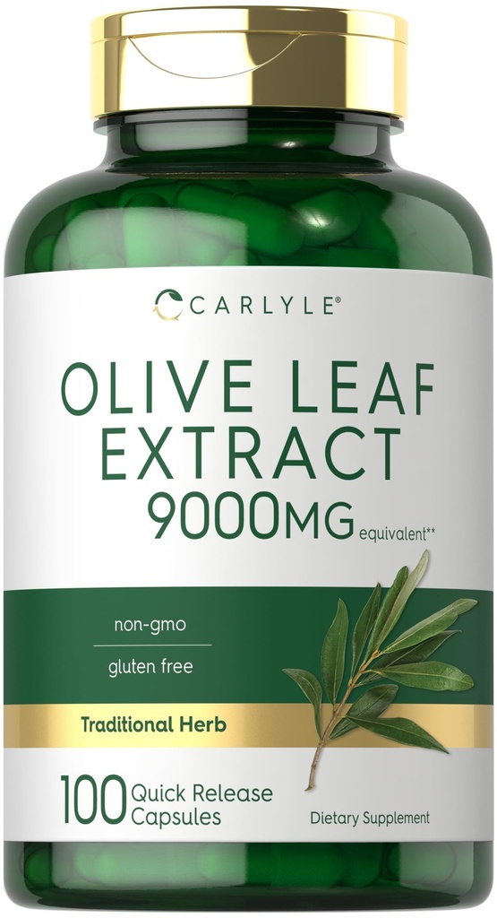 Carlyle Olive Leaf Extract Capsules ← 9000mg Silencio 100 Conde ← Non-GMO, Gluten Free ← High Potency Supplement