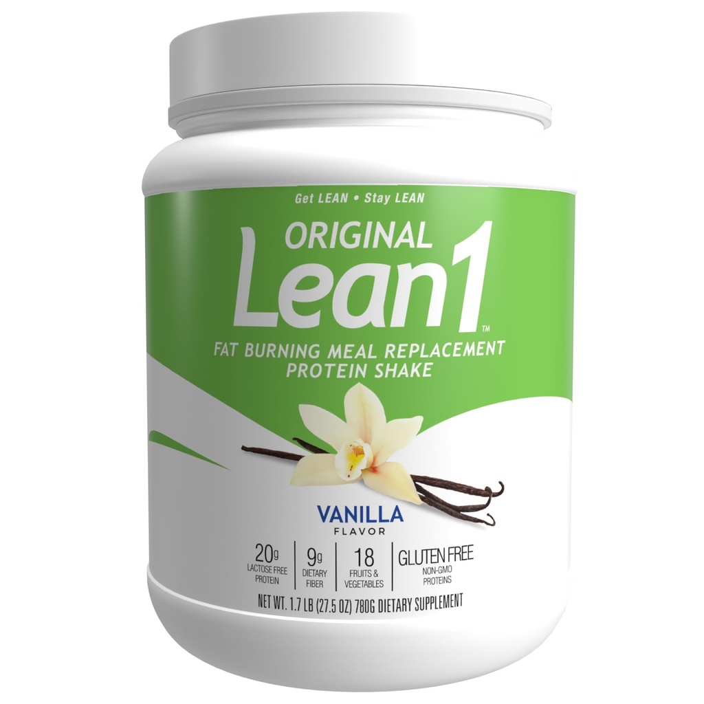 Nutrición 53 Lean 1 Fat Burning Protein Shake, Vanilla Flavor, 15 Serving Tub
