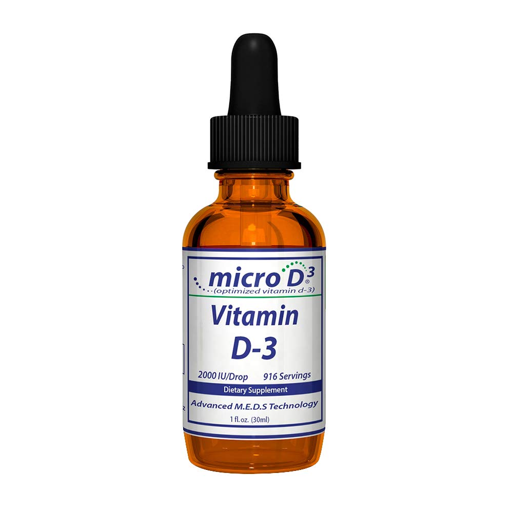 Nutrasal Micro D3 Vitamina D-3 gotas - Alta Concentración (2 Millones de UI) Vitamina D3 con Nano Tecnología y hasta 10X Más Absorción -1 oz (30 ml)