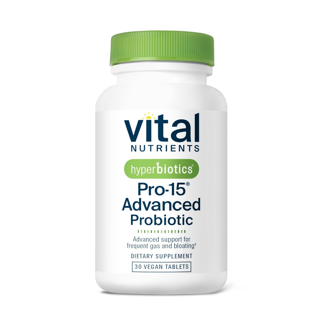 Hiperbióticos Nutrientes Vitales Pro-15 Probióticos Avanzados para Mujeres y Hombres TENIDO 15 Estrenos + Kiwifruit TEN clínicamente Estudiados Probióticos Diarios para la Salud Digestiva, Gas, " Bloating TEN 30 Tablas Vegan