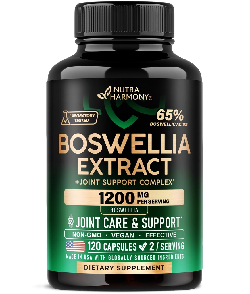 Boswellia 1200mg - Boswellia Extract peru Turmeric  Hyaluronic Acid  MSM Silencio - Joint Health & Comfort - Boswellia Serrata ← 65% Boswellic Acid - for Men &amp; Women - Made in USA - 120 Capsules
