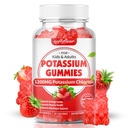 softbear Potassium Gummies para adultos, azúcar libre Potassium Chloride Gummies 1200mg Soporte Leg Cramps &amp; Electrolyte Balance High Potency Potassium Suplemento, Strawberry Flavor 60 Conde