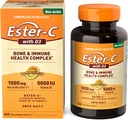 American Health EsterC with D3 Bone Immune Complex Vegetarian Tablets 24Hour Immune Support 1000 mg EsterC 5000 IU Vitamina D3 NonAcidic Vitamin C Servings, 60 Cuenta