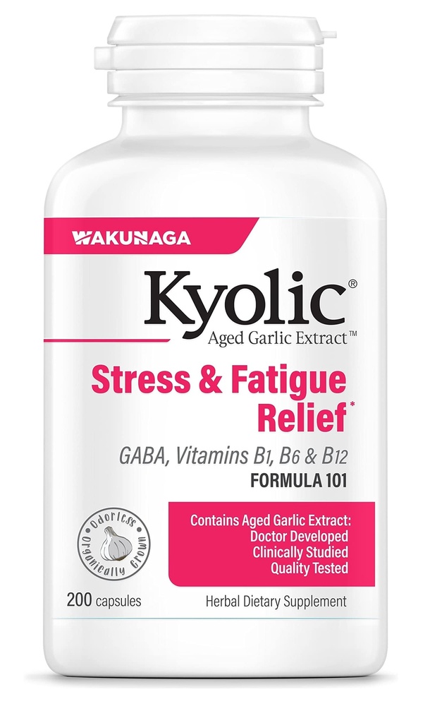 Kyolic Aged Extract Fórmula 101, Stress and Fatigue Relief, 200 cápsulas.