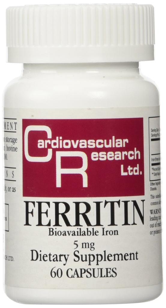 Cardiovascular Research Ferritin Maximum Absorption Iron Suplemento 1-Pack, 01-Cream,60 cápsulas