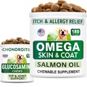 BARK plagas de perros Glucosamina + Omega 3 para perros Bundle - Hip Support and Joint Pain Relief Suplemento + Píldoras de aceite de pescado para ropa de cama, alergia a la piel, alivio de Itch, piel y suplemento de la carne