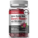 Horbäach Nitric Oxide Beet Root Gummies ← 60 Conteo Silencio con Nitrates Silencio Strawberry Flavor ← Vegan, No GMO, Gluten Free Supplement