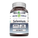 Fórmulas asombrosas Selenium 200 Mcg ← Tablets Suplemento Silencio No Gluten-Free TEN Made in USA (1 Pack TEN 240 Count)