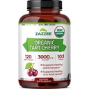 Zazzee USDA Organic Tart Cherry 10:1 Extract, 3000 mg Strength, 120 capsules veganos, 4 meses de suministro, Standardized, Concentrated 10X Extract, 100% Vegetariano, Certified Organic, All-Natural and Non-GMO