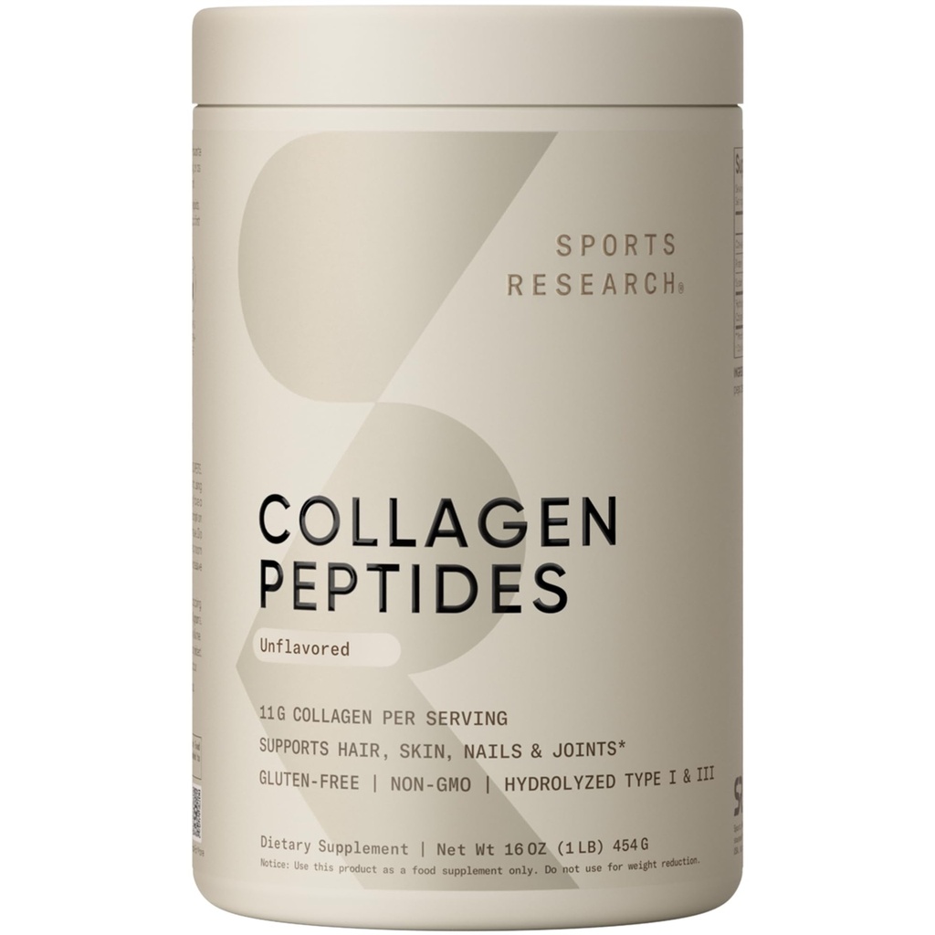 Collagen Peptides de investigación deportiva - Hidrolyzed Tipo 1 & 3 Collagen Powder Protein Suplemento para la piel sana, uñas, &amp; articulaciones - Easy Mixing Vital Nutrients & Proteins, Collagen for Women &amp; Men
